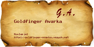 Goldfinger Avarka névjegykártya